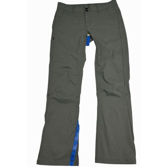 PRANA Size 8 Drawstring Snap Roll-Up Dark Green Pants Utility Outdoor Hiking - Picture 10 of 11